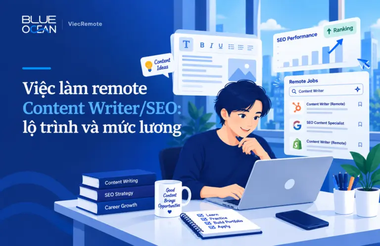 Việc làm remote Content Writer/SEO: lộ trình và mức lương