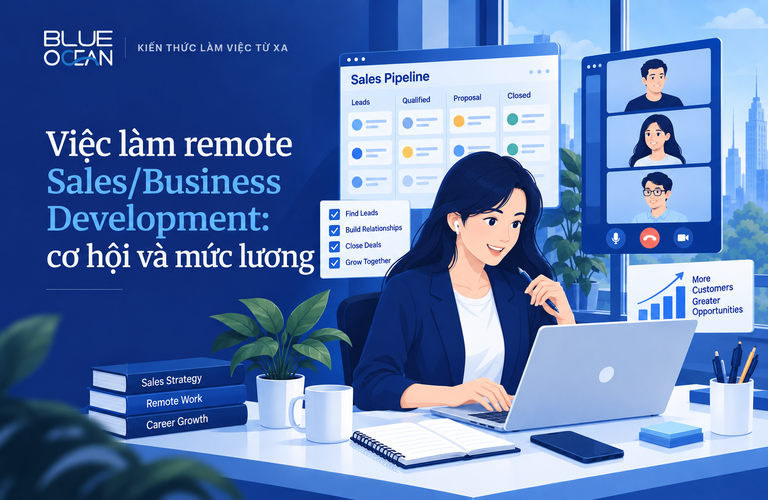 Việc làm remote Sales/Business Development: cơ hội và mức lương