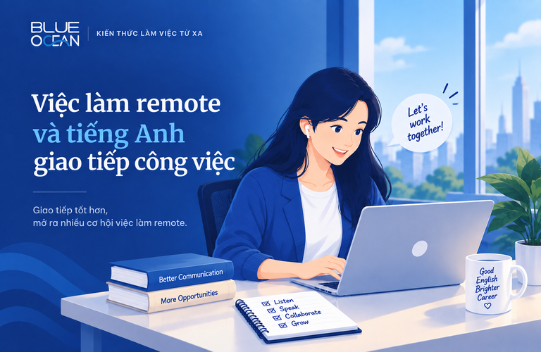 Việc làm remote và tiếng Anh giao tiếp công việc 